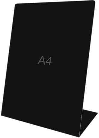 Studiocen Kreidetafel Aufsteller A4 – Tafel zum Beschriften 21 x 29,7 cm – Kreidetafeln für Laden, Restaurant & Buffet – Stehende Menütafeln bei Party - Schwarz