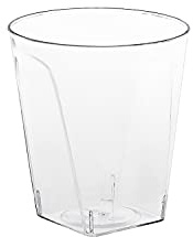 Party Essentials Hard Plastic 2 oz. Square Shot Glasses/ Wine Tasting Cups, Clear, 40 Count