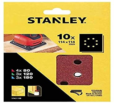 STANLEY - 10 Feuilles Abrasifs Perforées - STA31108-XJ
