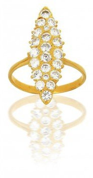 AvenueDuBijou - Bague Marquise Or et Zirconium 18 Carats