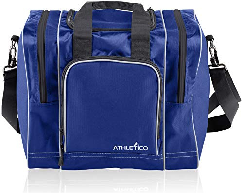 Athletico Bowlingtasche für Einzelball - Einzelball-Einkaufstasche mit gepolstertem Ballhalter - Für ein Paar Bowlingschuhe bis Herrengröße 14 (blau)