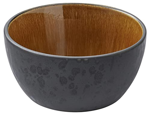 BITZ Schüssel, Schale, Snackschale, Schälchen aus Steingut, 10 cm im Durchmesser, Black/Amber