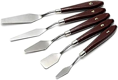 EUROXANTY® knivsats i 5 delar med paletter/spatel av rostfritt stål för blandning och rakning av färg, verktyg för borttagning av 3D-tryck Pack 1