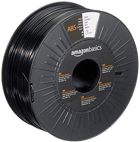Amazon Basics Bobina da 1 kg con filamento ABS per stampante 3D, Nero 1.75 mm
