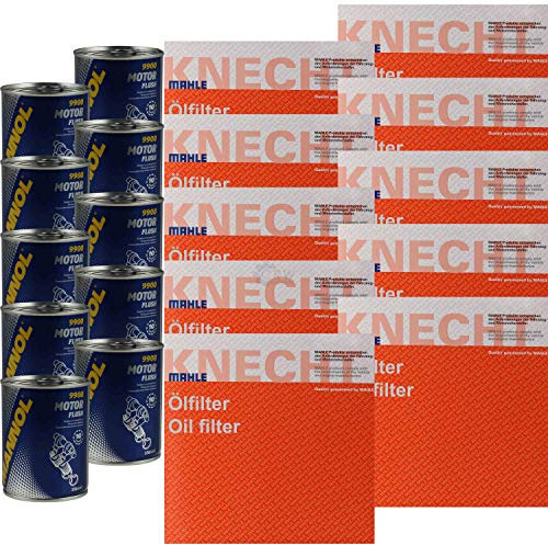 QR-Parts Set 85708948 OC 1182 9900 10x Original MAHLE/KNECHT Ölfilter + SCT Motor Flush Motorspülung