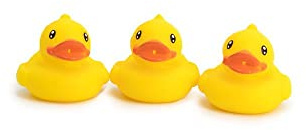 TACHAN - Set de 3 patitos de Goma para baño - Colección Juguetes para la bañera y Piscina - Juguete de Agua blandito (CPA Toy Group 756T00583)