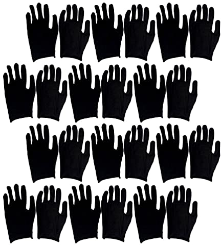 Operitacx 12paare Schwarze Baumwollhandschuhe Dicke Bequeme Arbeitsschutz-handschuhe Für Handhabung Und Für Gartenarbeit Und Montagearbeiten