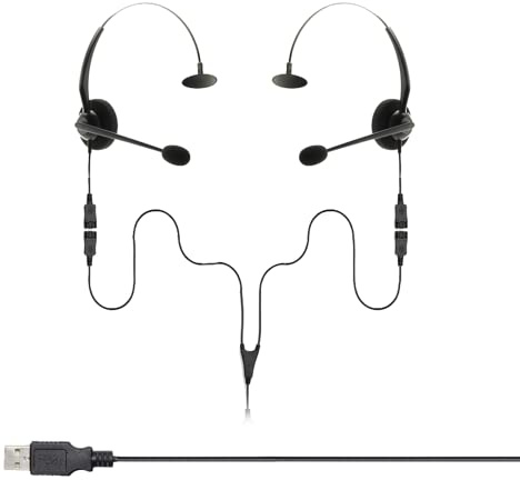 Project Telecom,USB,2 Benutzer,Monaurale Geräuschunterdrückung,Headset Splitter Training Überwachung Coaching Bundle,Kompatibel mit Microsoft Teams,Zoom,Cisco Webex,VoIP Softphone-Anwendungen