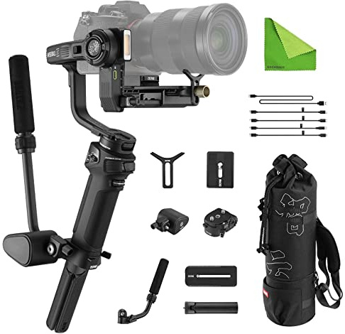 Zhiyun Weebill 3 S Combo Estabilizador de Video Profesional, cardán de 3 Ejes con Bolsa de Almacenamiento, Soporte para muñeca para DSLR y cámara sin Espejo para Canon/Sony/Panasonic/Nikon/Fujifilm