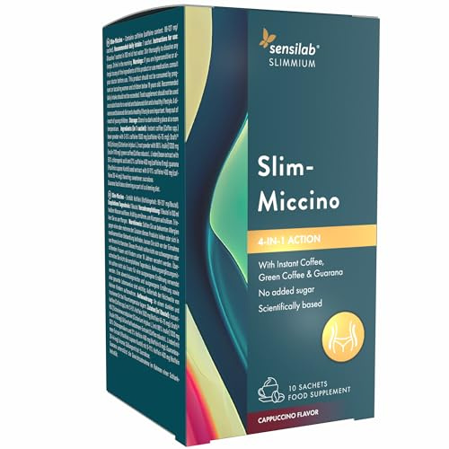 Sensilab Slimmium Slimmiccino. Grüner Kaffee, Inulin und Guarana. 10 Beutel | Köstlicher grüner Kaffee 4-in-1. Zuckerfrei, ohne künstliche Aromen, aber köstlich und cremig! Nur 7,1 Kalorien pro Tasse.