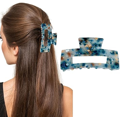 Clippi Große Haarklammer Eckig | 10cm Rutschfeste Haarspange aus Acryl für dickes Haar | Haarschmuck für Damen und Mädchen | Extra starker Halt, langlebig und bruchsicher