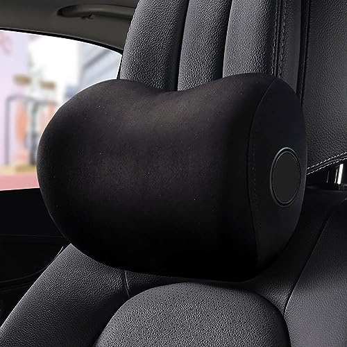 Autositz-Kopfstütze, 2 Stück, Autositz-Nackenkissen, Memory-Schaum-Kopf-Nackenstütze, Autositz-Kopfstützen-Unterstützung, Nackenkissen, Kissen für Auto, Büro (Schwarze Kopfstütze)