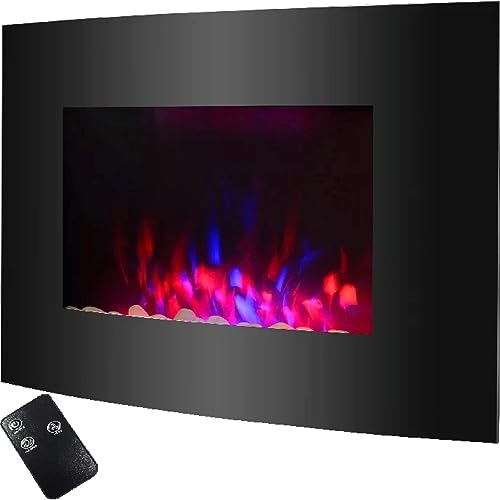 Syntrox Wandkamin Sobin Elektrokamin mit Fernbedienung, Feuereffekt-Evolution, kuschelige Wärme, Überhitzungsschutz, Raumambiente, 2000Watt, niedriger Stromverbrauch