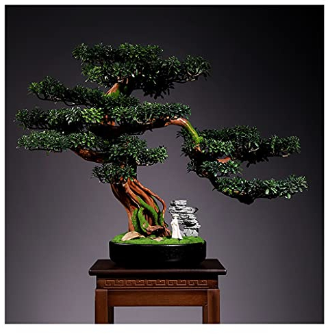 Bonsaï Artificiel Simulation Bienvenue Pin Bonsaï Salon Bureau Plantes Vertes Porche en Pot Plante Artificielle Thuya Ornements Convient comme Arbre Artificiel (Taille : Gris) ()