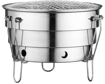 PBENO Barbecue Carbonella Griglia for Barbecue Pieghevole for Esterno for Campeggio Griglia for Barbecue Portatile Griglia Staccabile Griglia Rotonda a Carbone for Patio Griglia Barbecue