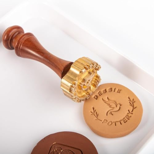 Vniqloo Sello De Arcilla Personalizado Para Cerámica De Alfarería Con Mango De Metal, Regalo De Sello De Jabón Para Potter Polymer, Sello Con Su Propio Diseño, Herramientas De Arcilla De Polímero