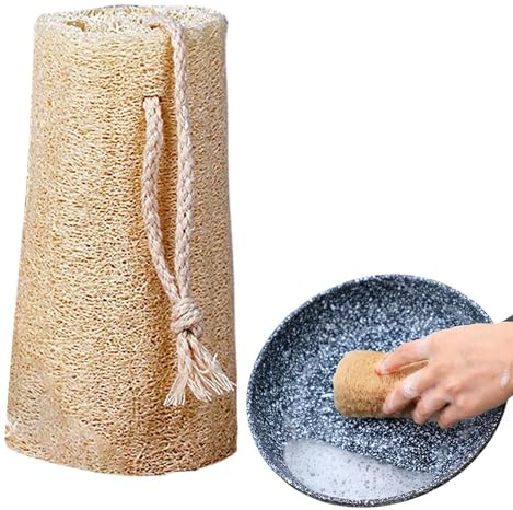 Esponjas naturales de luffa, 5 x 5 x 8 cm, para platos, estropajo natural de luffa, estropajo de limpieza de cocina, cepillo de baño