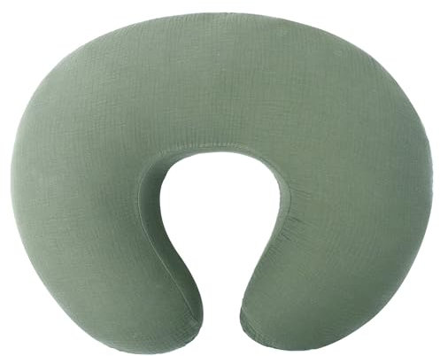 Owlowla Stillkissenbezug aus Musselin, weiche Baumwolle, passend für Stillkissen für Babys, Jungen, Mädchen (Olivgrün)