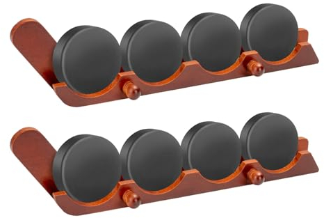 LyunZiS Hockey-Puck-Vitrine für Vatertagsgeschenke, Holz-Wandhalterung mit Haken – Hockey-Puck-Halter, Wohnzimmer, Stick-Dekor-Zubehör für Spieler-Team-Geschenk, Braun, 2 Stück