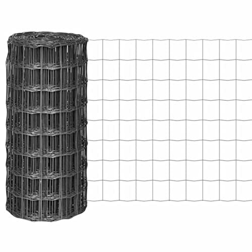 Homgoday Gartentor, Zaun Euro aus Stahl, 25 x 0,8 m, grau, Gartentor, Zauntor für den Außenbereich, Zauntür für den Außenbereich, Barriere für Cortilev