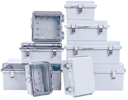 AIRUIXI Boîte de dérivation Boîte de jonction électrique ABS avec moraillon, boîtier de Commutation scellé extérieur en Plastique, boîtier électrique(300x200x130)