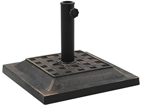 QXIWAOE Sonnenschirmständer Quadratisch Polyresin 12 kg Bronze, Strandschirm, Wasserabweisend, UV-Licht-Ionen, Leichtes Öffnen und Schließen, Garten-Outdoor-Sonnenschirm