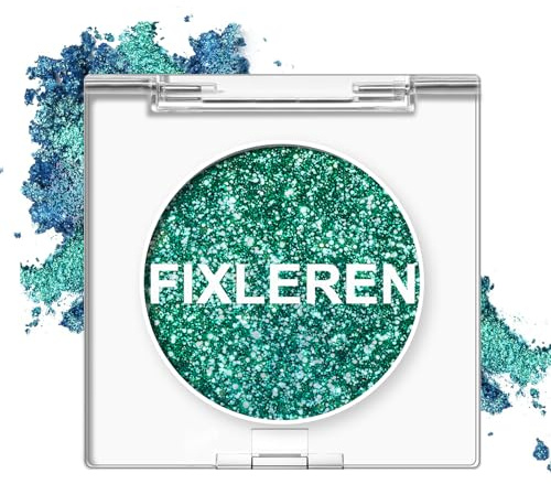 Fixleren Glitter Chamäleon Lidschatten Make-up Palette, Highlighting Eyeshadow，Metallic Changing Langanhaltende holografische Glitter Multichrome Lidschatten, Bühnen-/Party-Make-up. (Grün-8)