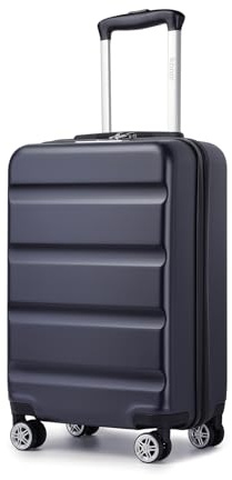 Kono 20 Cabin Luggage Suitcase | Durable Hard Shell | TSA Combination Lock | 4 Dual Spinner Wheels | Lightweight Hand Carry Travel Luggage Suitcases (Navy,55x35x22cm)