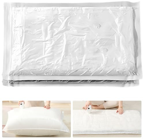Bolsas de vacío para colchones, grandes 240 x 130 cm, bolsas de almacenamiento al vacío, reutilizables, con válvula hermética para colchones, ropa de cama, 2 unidades