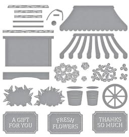 Flower Cart Etched Dies from The Simple Vintage Flower Shoppe Collection with Simple Stories