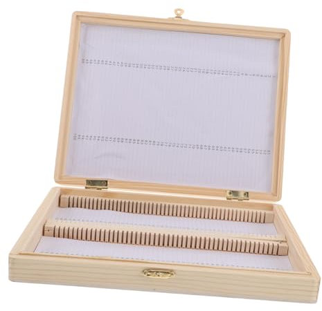 HONITANO Holz Aufbewahrungsbox Für Mikroskopobjektträger Probenbox Mit Fachmännischer Verarbeitung Praktische Lehrprobenbox Bildungseinrichtungen Mikroskopzubehör