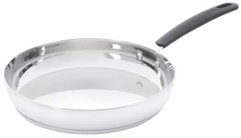 ProCook Gourmet Uncoated Stainless Steel Frying Pan - 28cm, Durable Heavy Duty Saute Skillet - Induction Safe Cookware