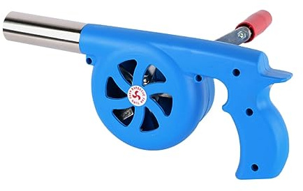 Soplador Manual Mini para Barbacoa de Picnic Portátil Azul Abs Hierro