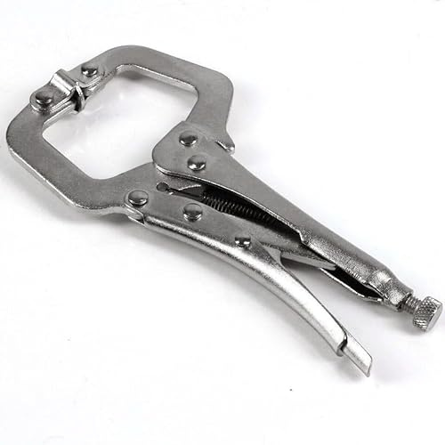 Dunnet Tools 6 Locking C Clamp Grip Pliers 150mm | Heavy Duty Welding & Metalwork Grip, Adjustable Screw, Swivel Pads | Woodworking, DIY, Crafts, Clamps, Pliers Set, Mole Grips