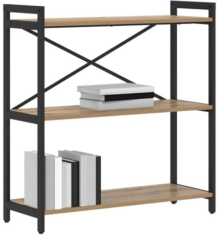 vidaXL Bücherregal Artisan-Eiche 80 x 30 x 83 cm Holzwerkstoff, Verstellbare Füße, mehrstöckiger Stand, Industrieregal, Aufbewahrungseinheit, Wohnzimmer-Organizer, praktischer Regalhalter