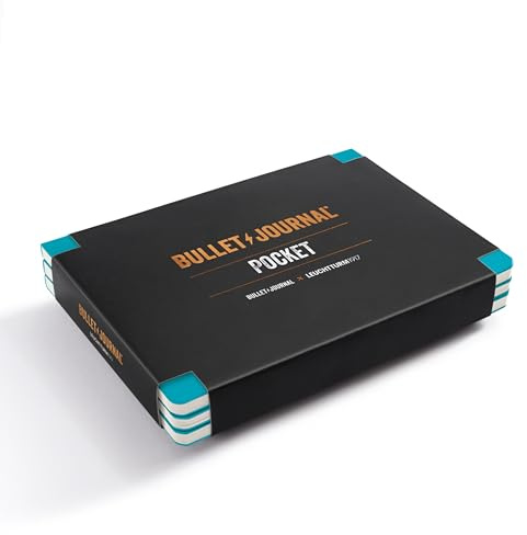 LEUCHTTURM1917 371629 Bullet Journal Pocket, 14,3 x 10,3 cm, 46 numrerade dubbelsidiga sidor, prickad, turkos 25, 3-pack