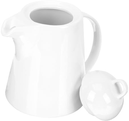 Keramik Kaffeekanne 1 Stück Weiß, Ergonomischer Griff, Leicht Ausgießbar | Teekanne Porzellan, Kaffeekanne Porzellan Weiss, Kaffeekanne mit Filter Porzellan