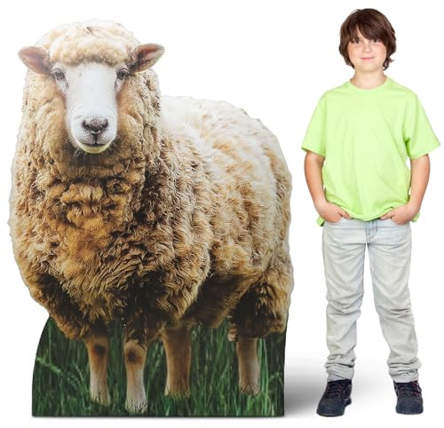 Geelin 4ft Sheep Cardboard Cutout, Life Size Christmas Nativity Scene Decor
