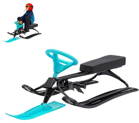 Luge de course pour enfants à partir de 3 ans, robuste et résistante au gel, légère et maniable, capacité de charge 100 kg, 114 × 50 × 38 cm (vert)