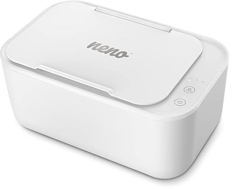 NENO Calor - Feuchttücher Baby Box Wärmer - Beheizte Feuchttücherbox - Feuchte Tücher 3 Heizstufen - Babytücher mit Warmerhaltung und Feuchtigkeit - Einfache Bedienung - Blitzschnelles Aufheizen
