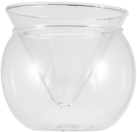 OSALADI Coppa da Cocktail Creativa in Vetro Borosilicato Trasparente Base Triangolare, Bicchiere da Bar Rotondo Piccolo 10,4x10,4x9,5 Cm per Casa, Ristorante e Hotel