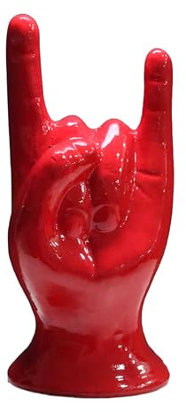 Generico Mano Corna Portafortuna Napoletana in Ceramica Rossa Grande | Amuleto Tradizionale Italiano, Decorazione Scaramantica Vintage, Idea Regalo Originale