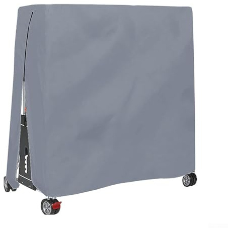 Copertura per tavolo da ping pong in tessuto Oxford 210D, impermeabile, antivento, custodia protettiva per esterni per tavoli da ping pong pieghevoli, 165 x 70 x 185 cm, verde (grigio)