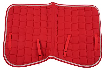 MAMJENNI Manta para Silla de Montar y Transpirable, Multiusos, con Doble Cuerda, Correa de Mano y cincha para Caballos. (Roja)