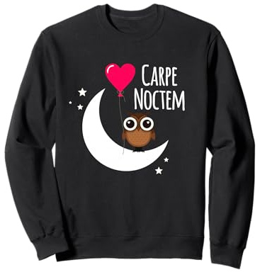 Frase Latina Carpe Noctem Luna Estrellas Búho Carpe Noctem Sudadera