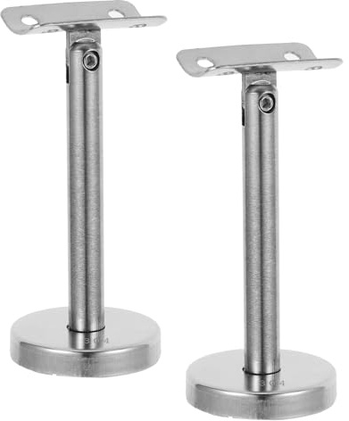 GOOHOCHY Soportes para Barandilla de Tubo Recto de Acero Inoxidable 12X5 CM, Herrajes para Montaje en Pared, Soportes de Pasamanos para Escaleras Interiores y Exteriores