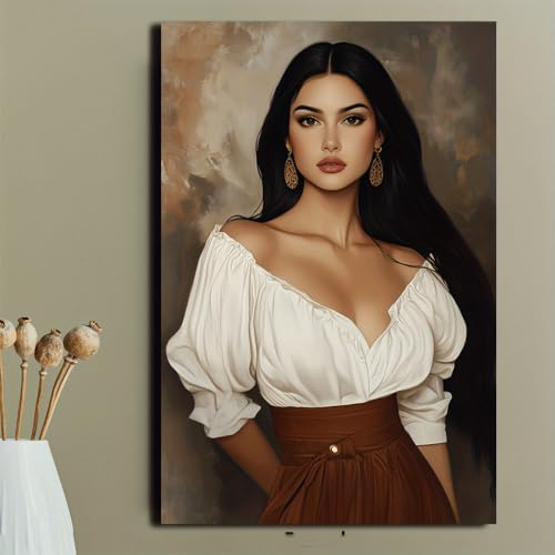 CWZBFEH Passionerad elegant damduk väggkonst, för vardagsrum, badrum (35 x 45 cm/ingen ram)
