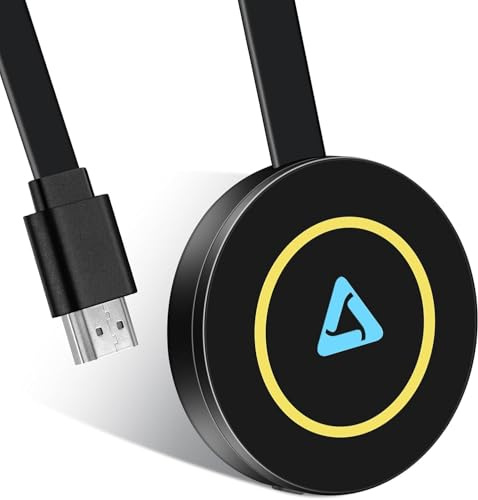 4K Wireless HDMI Adapter, Plug & Play, 2.4/5 GHz Miracast Wireless HDMI Dongle, Screen Casting Device for iOS/Android/Windows/MacOS/Phone/Laptop to TV/Monitor/Projector, Support Miracast/DLNA/AirPlay