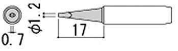 Punta, reemplazo, para 926M Stat., Ex Cincel pequeño - T18-D12 por Hakko