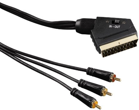 Hama Videokabel mit SCART-Stecker und 3 Cinch-Steckern, 1,5 m